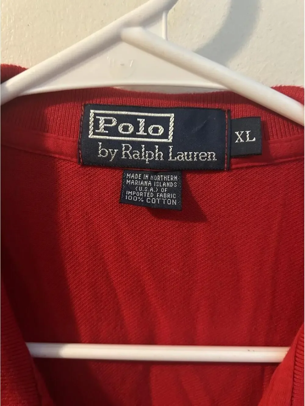 Red Polo Ralph Lauren cotton polo shirt size with blue polo logo XL